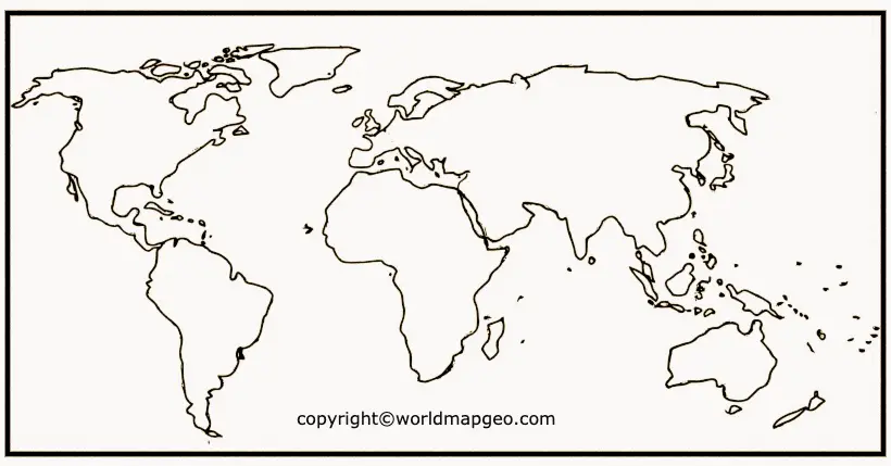 Political World Map Outline Printable PDF In Black White   Blank World Political Map 1 