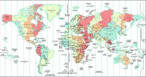 World Time Zone Map Printable in High Resolution with Names