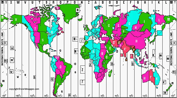 World Time Zone Map Printable In High Resolution With Names 6385