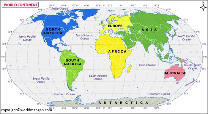 Printable World Map Continents