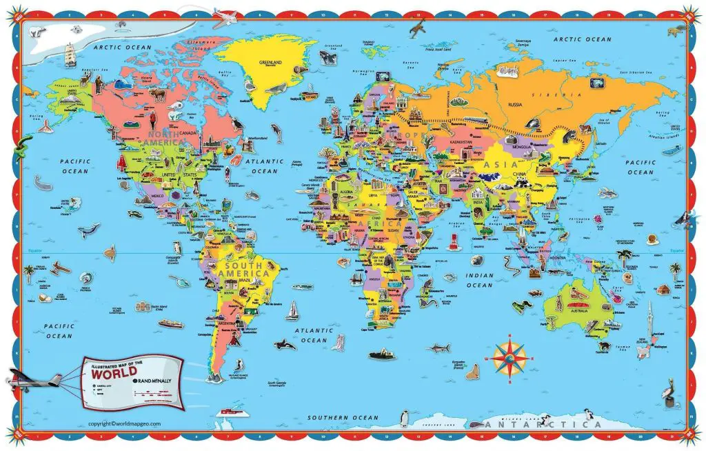 Large World Map Poster in Vintage, Authagraph & Printable