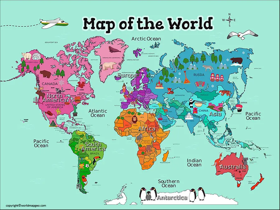 World Map for Kids