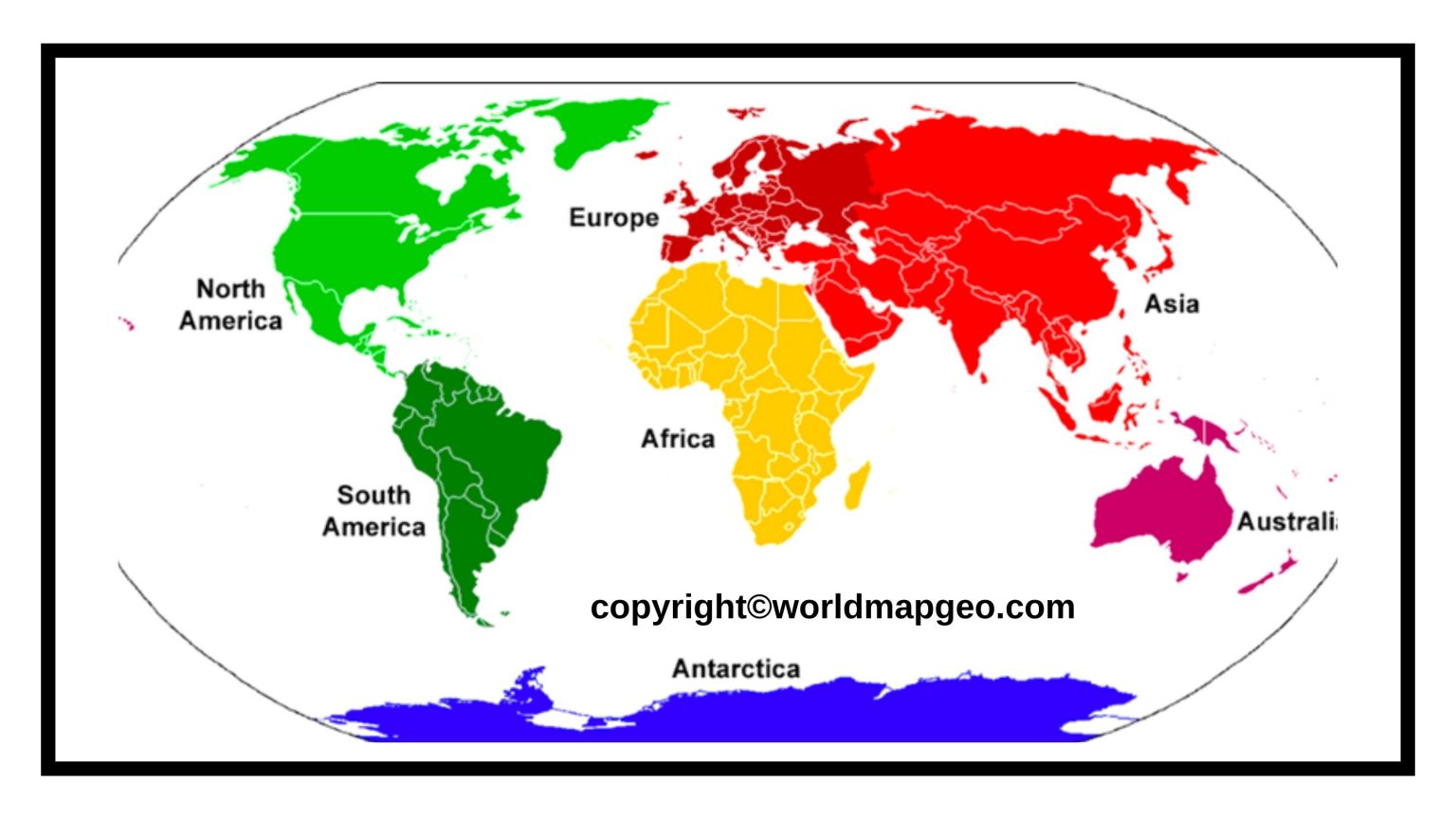 Political World Map Outline, Printable PDF in Black & White