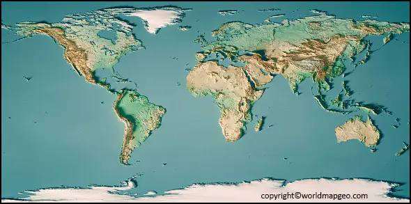 World Topographic Map 3D