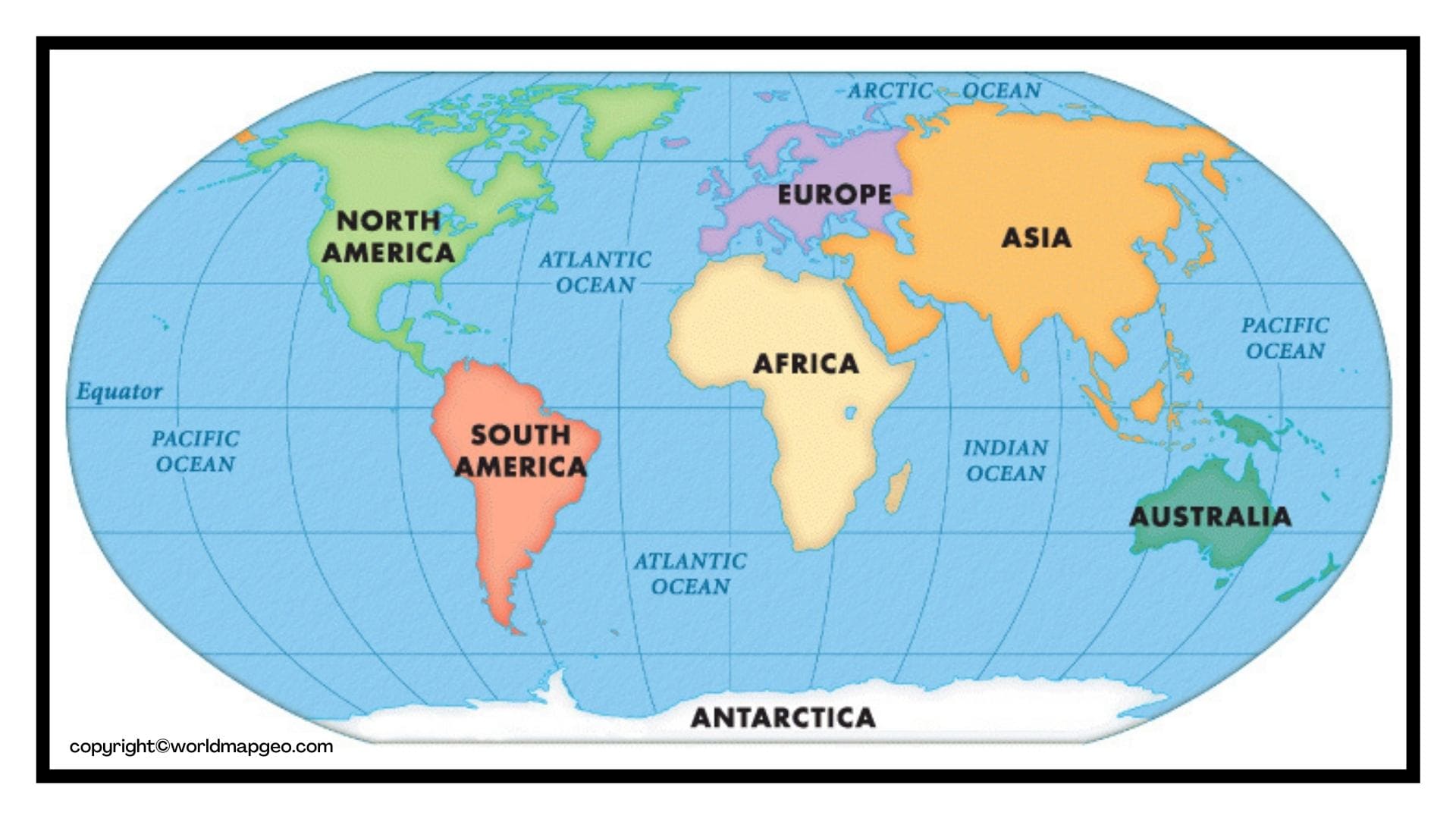 World Map Continents And Oceans Blank