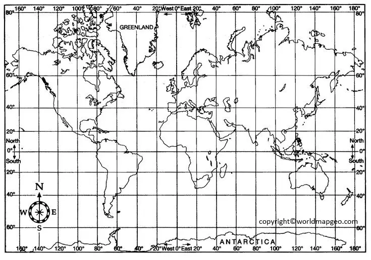 Full-Size World Map with Latitude and Longitude Lines