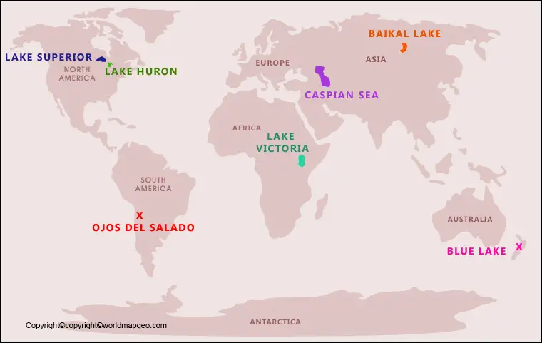 Lakes of The World Map