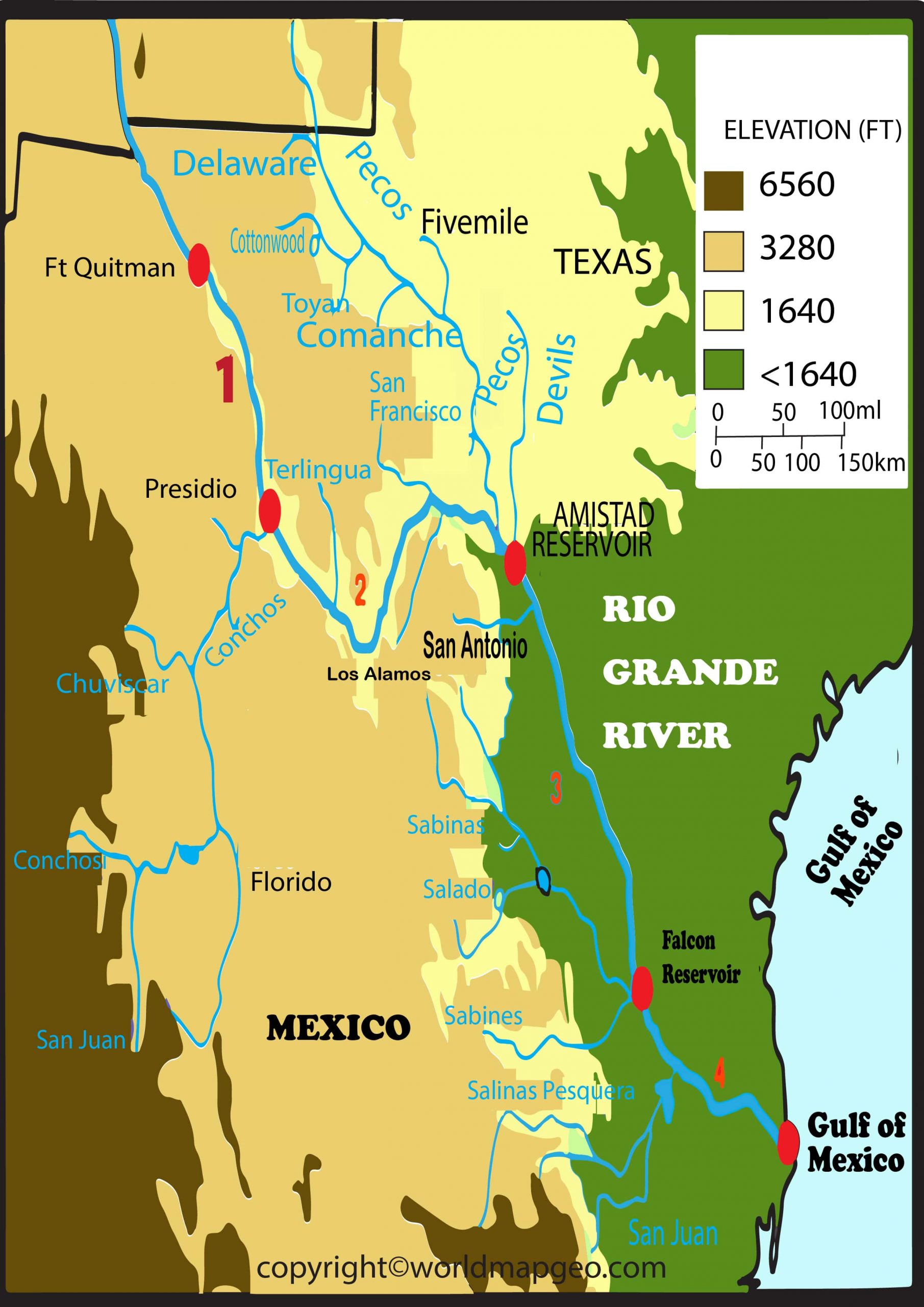 Map of Rio Grand River