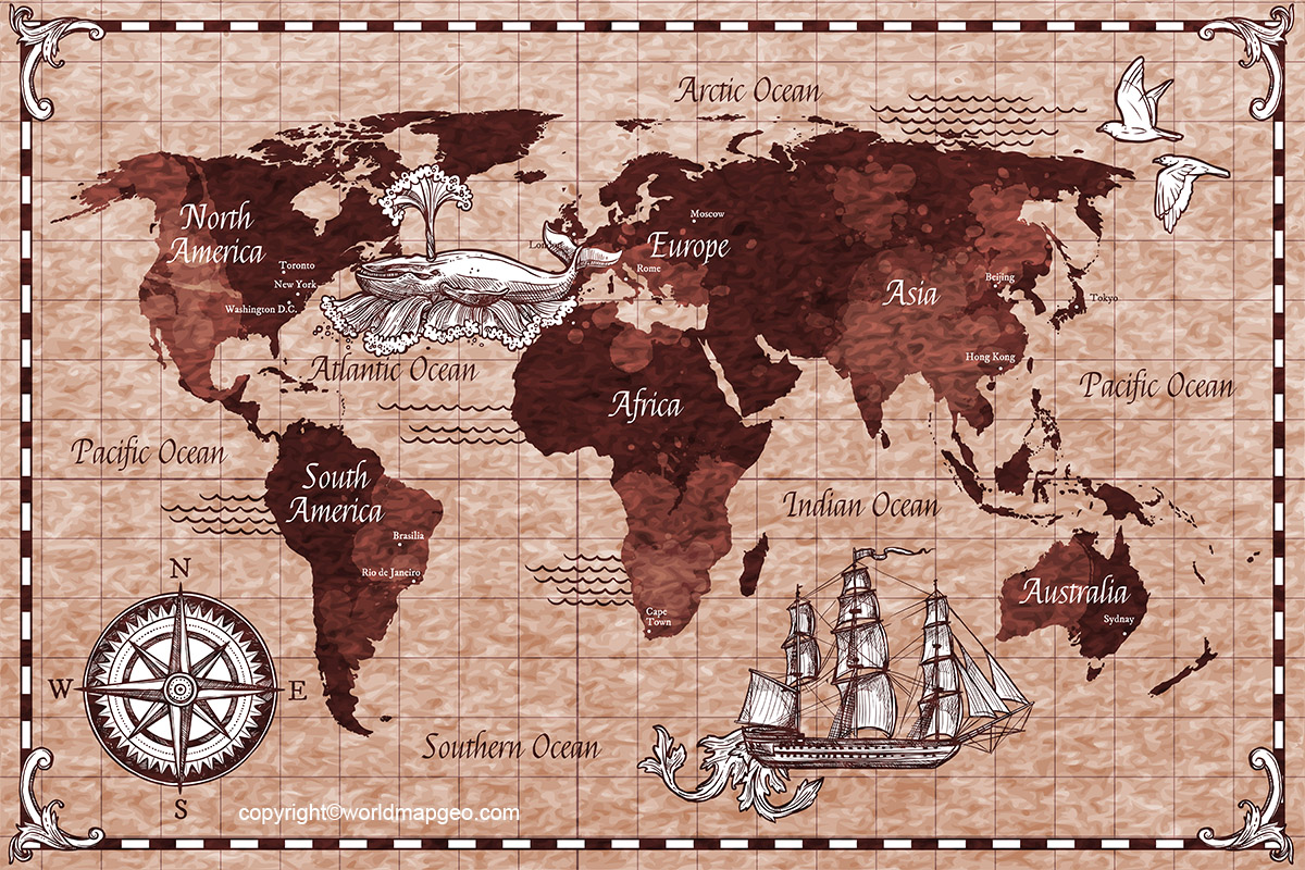 Old World Map Wallpaper