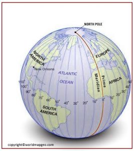 Prime Meridian Map - World Map with Prime Meridian