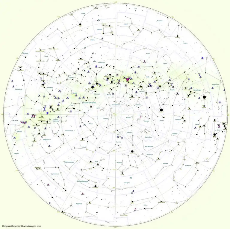 Constellation Map Printable in Northern Hemisphere
