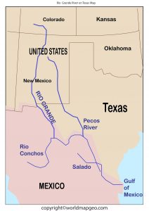 Rio Grande River Map Texas US Printable Map Rio Grande River Texas Map 212x300