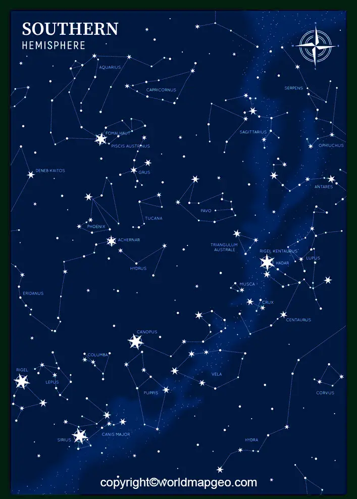 Southern Hemisphere Map Constellation