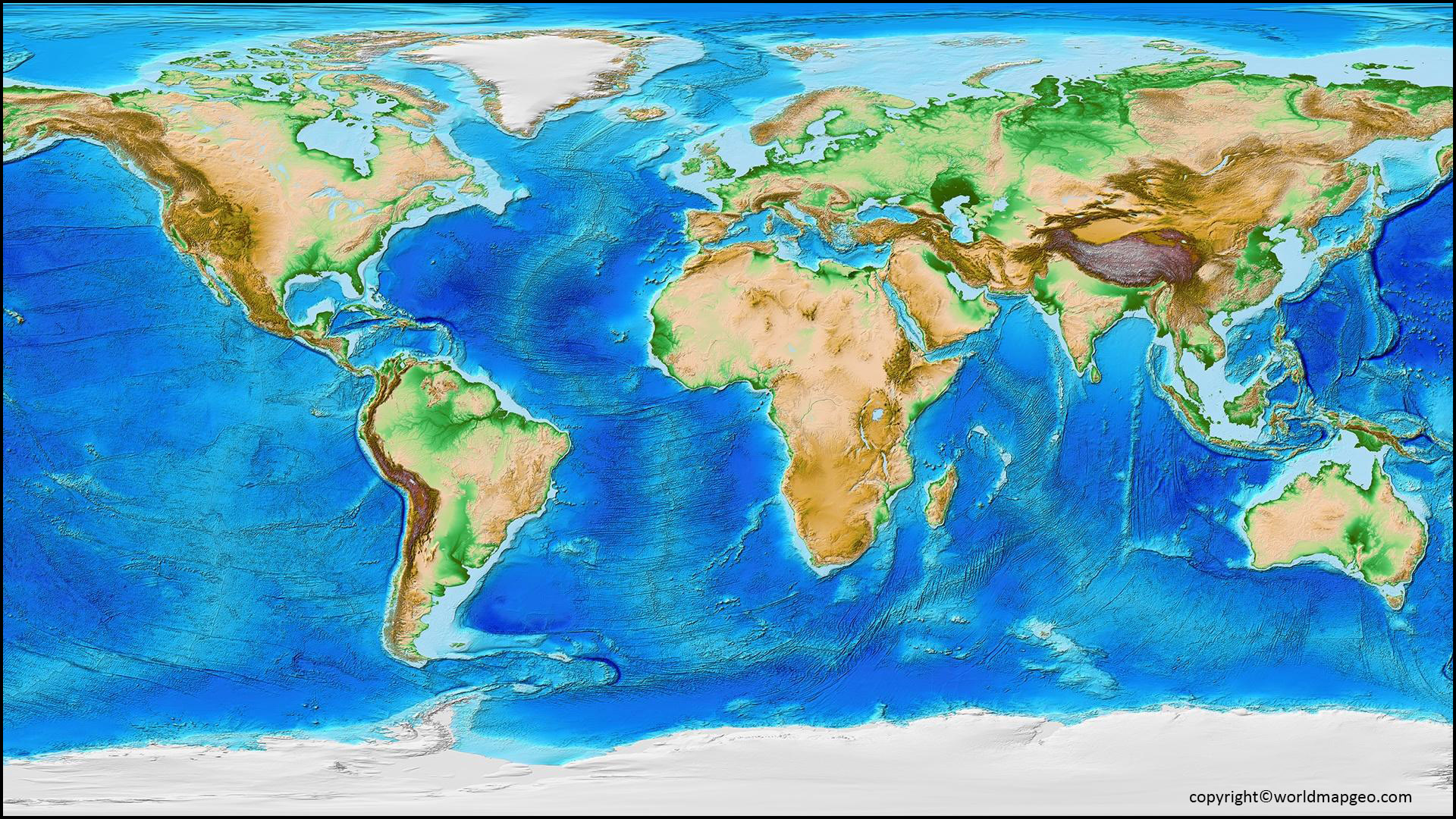World Mountain Ranges Map