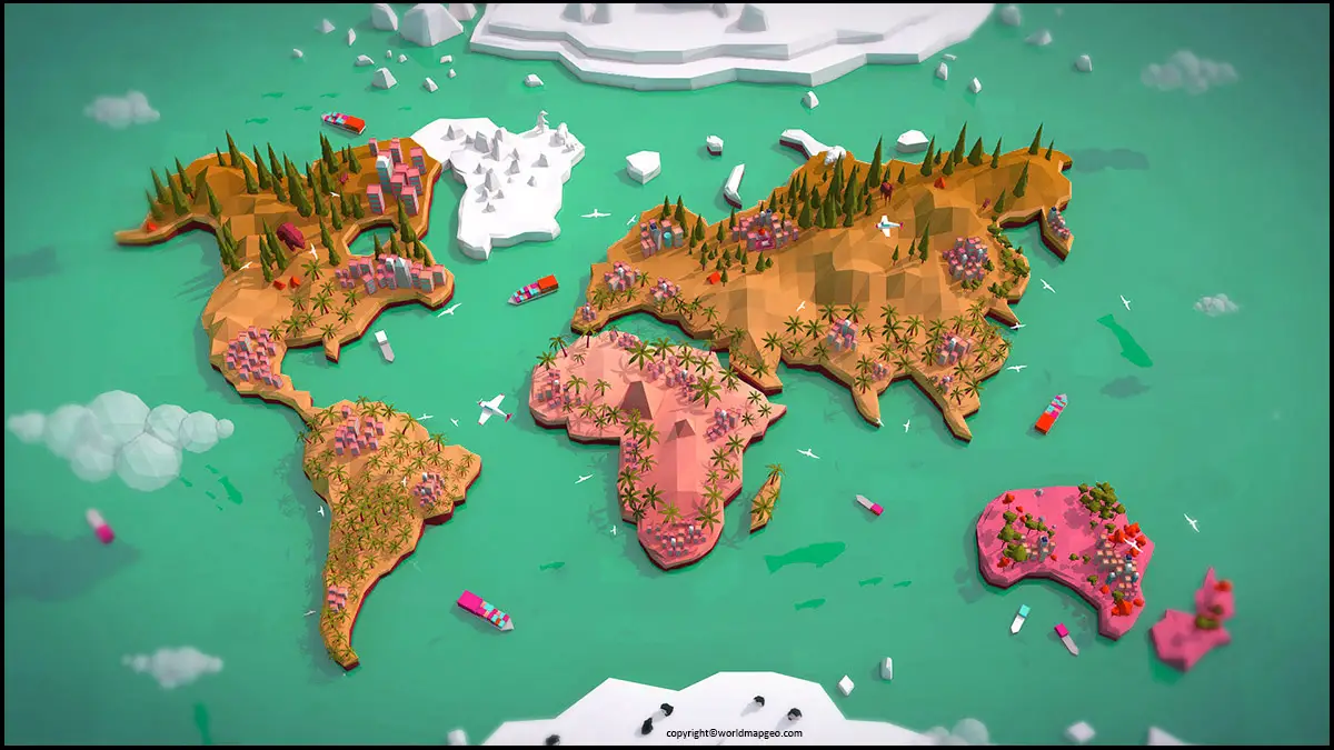 3D World Map Printable