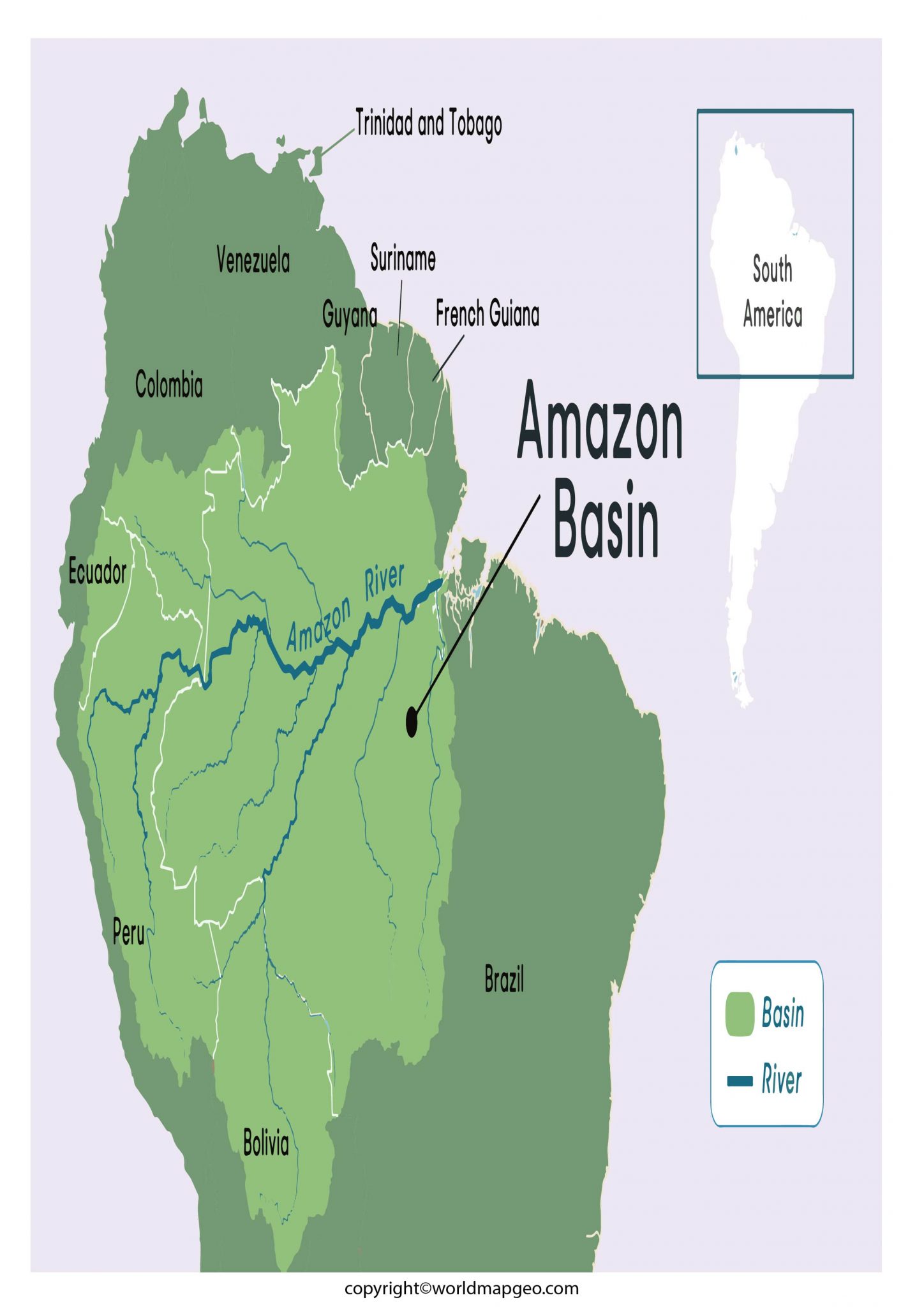 Where is Amazon River Map located on Map [Labeled]