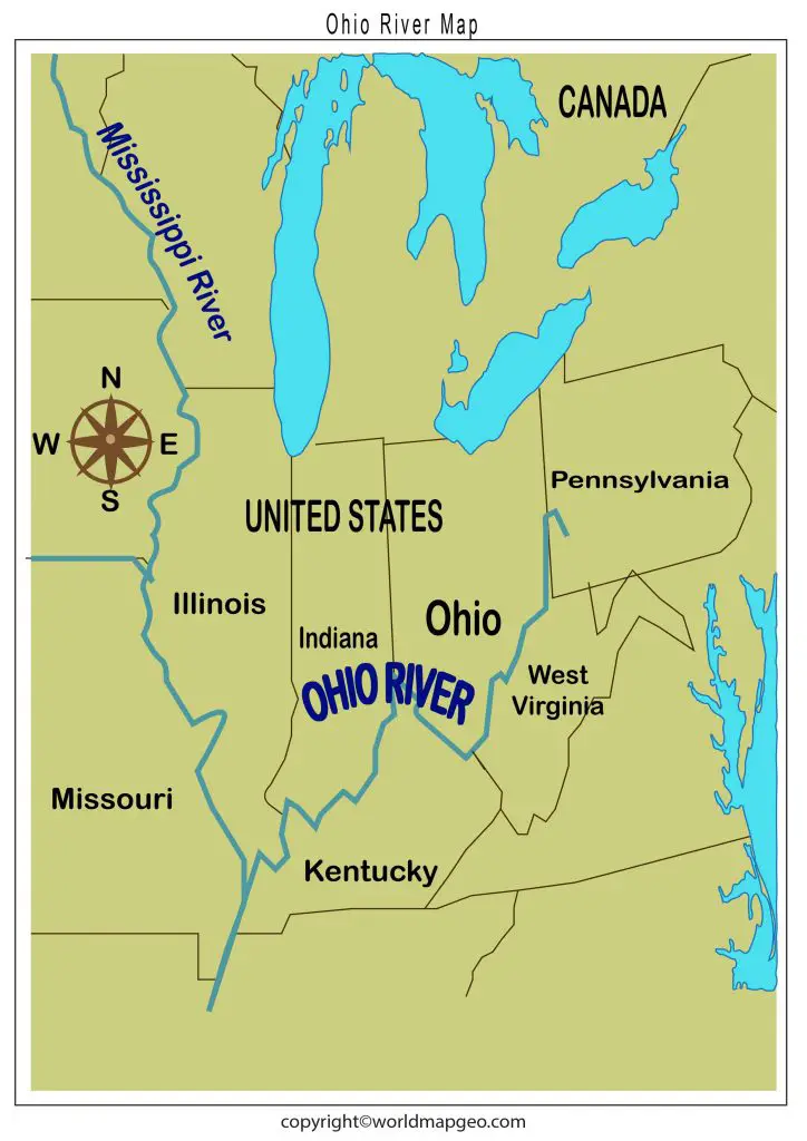 Ohio River Map Where Ohio River Valley Is Located Ohio River Map 724x1024