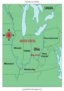 Ohio River Map - Where Ohio river valley is located?