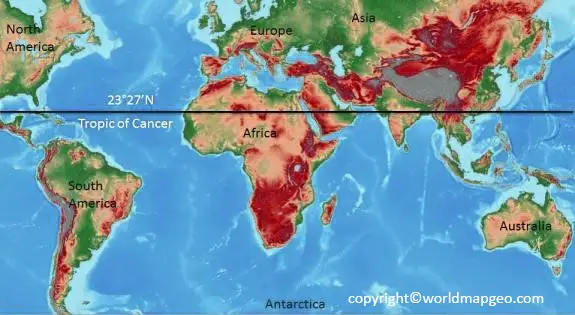 Tropic Of Cancer Map With Earth Map In PDF