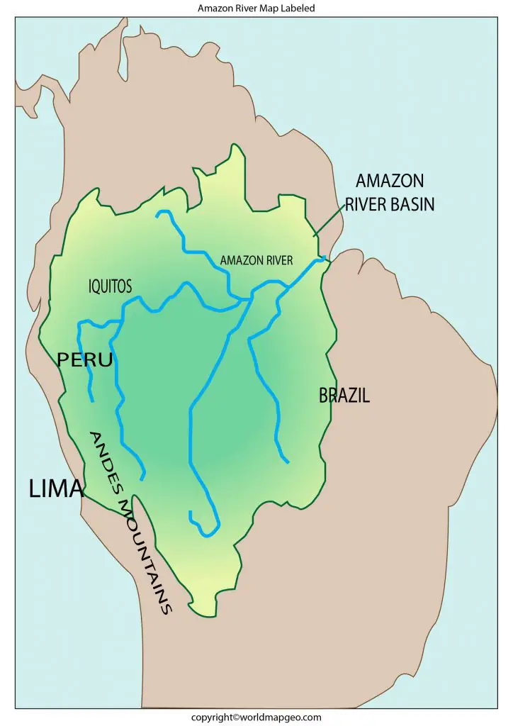 Where is Amazon River Map located on Map [Labeled]