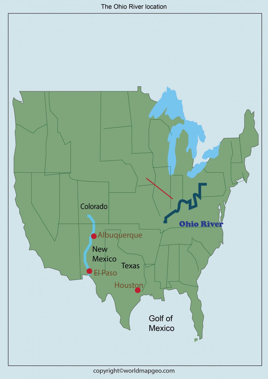 Ohio River Map - Where Ohio river valley is located?