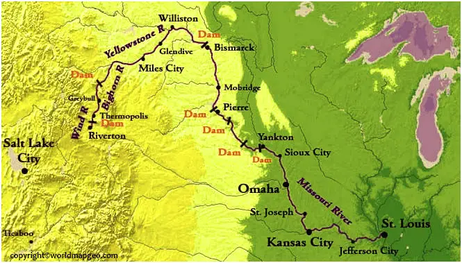 Map of Missouri River