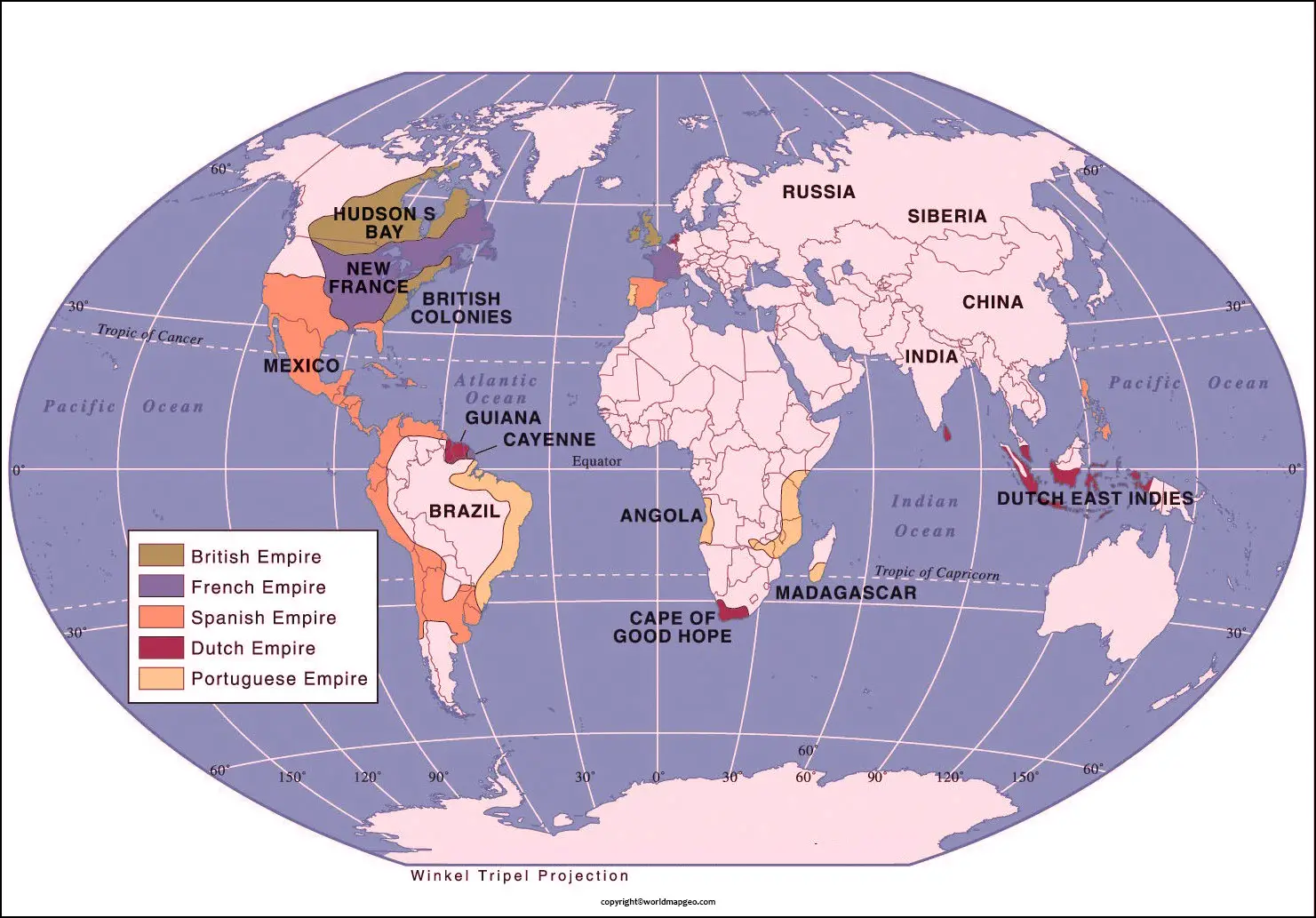 Tropic of Capricorn on Map