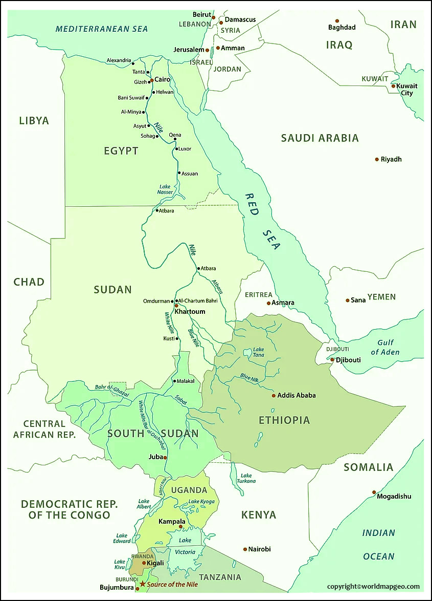 Where is Nile River located on the world map