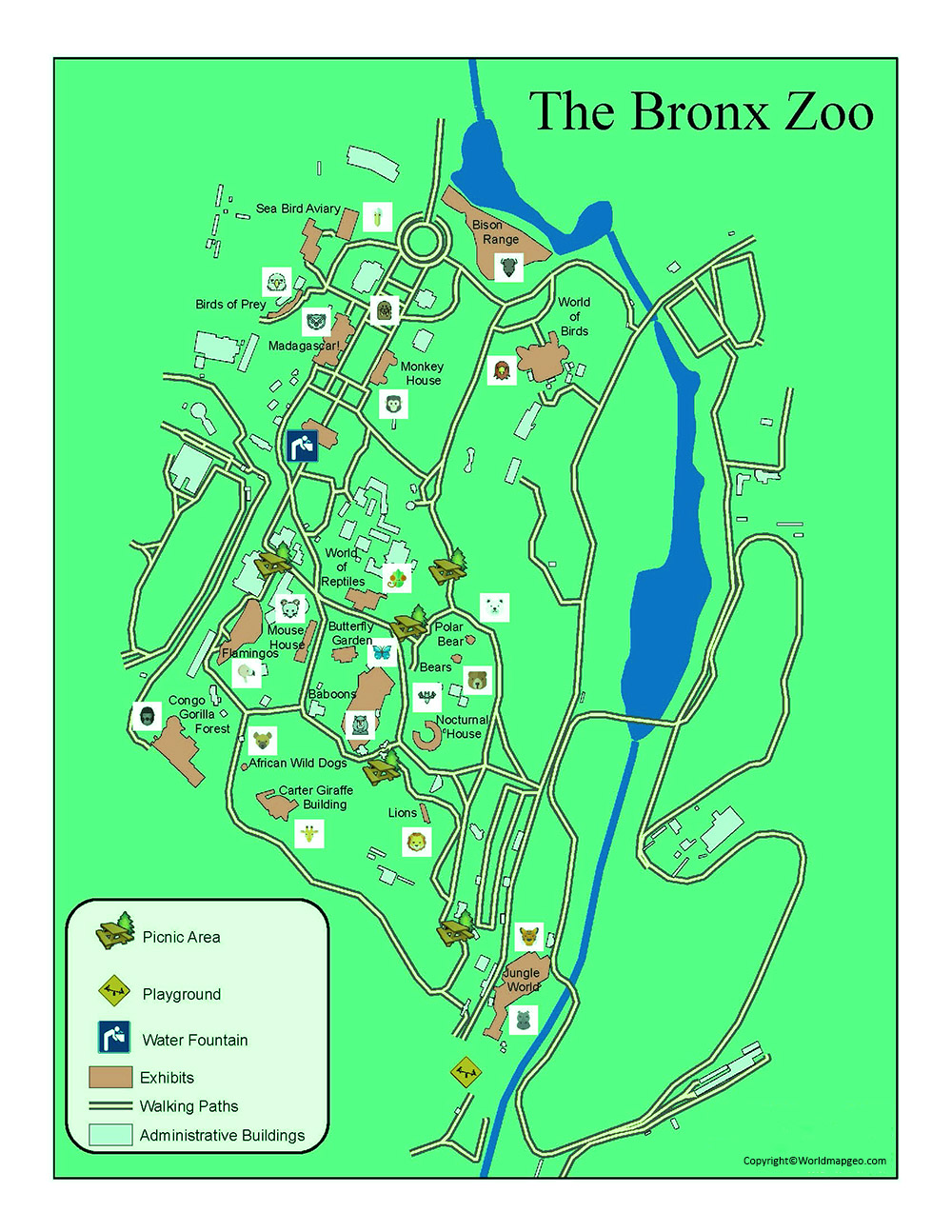 Bronx Zoo Map 