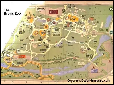 Map of Bronx Zoo