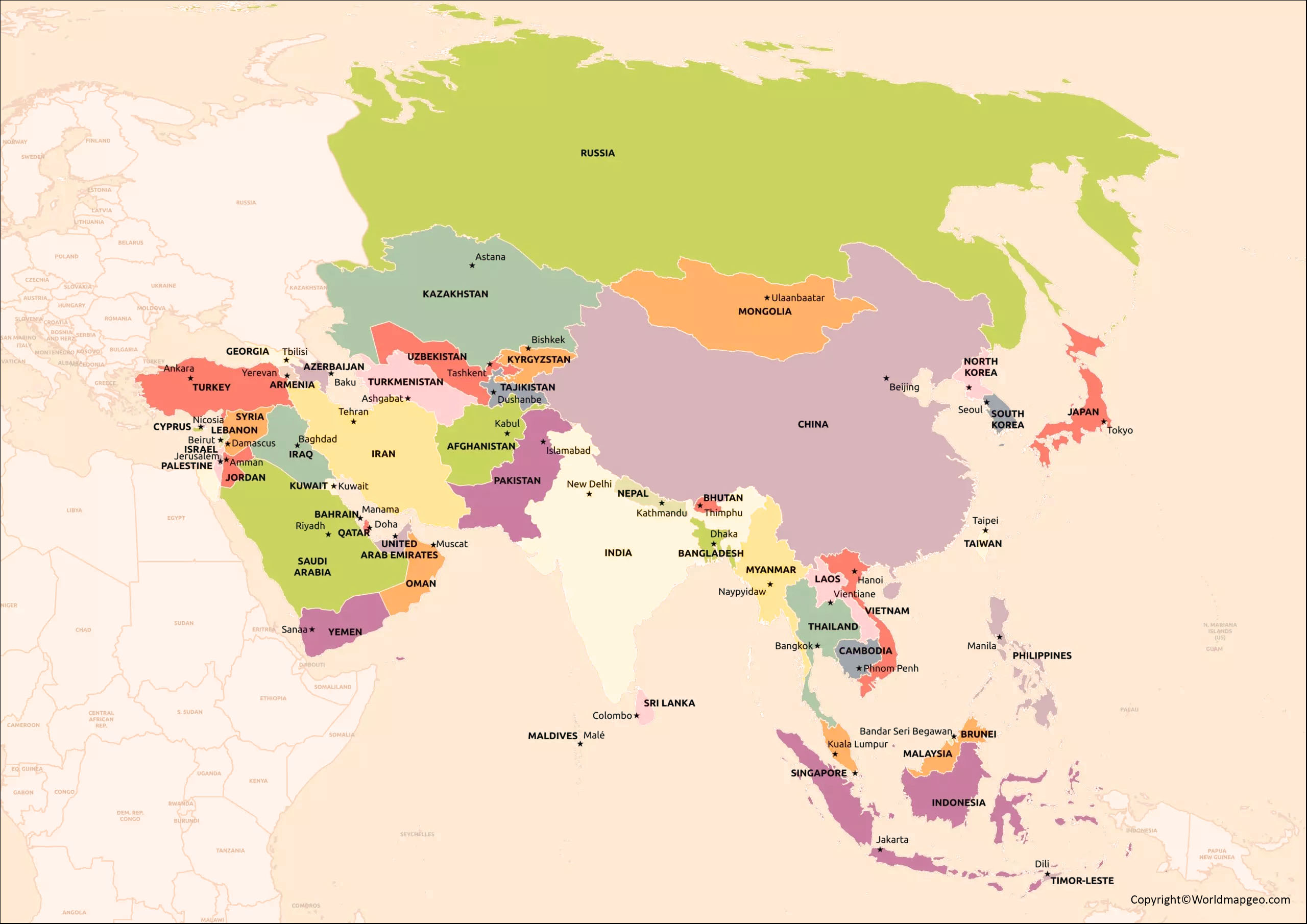 asia political map