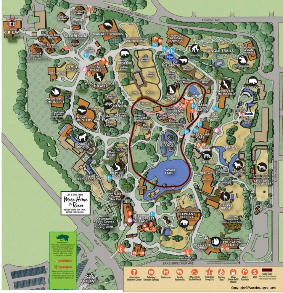 Printable Cincinnati Zoo Map