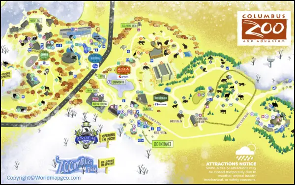 Columbus Zoo and Aquarium Map