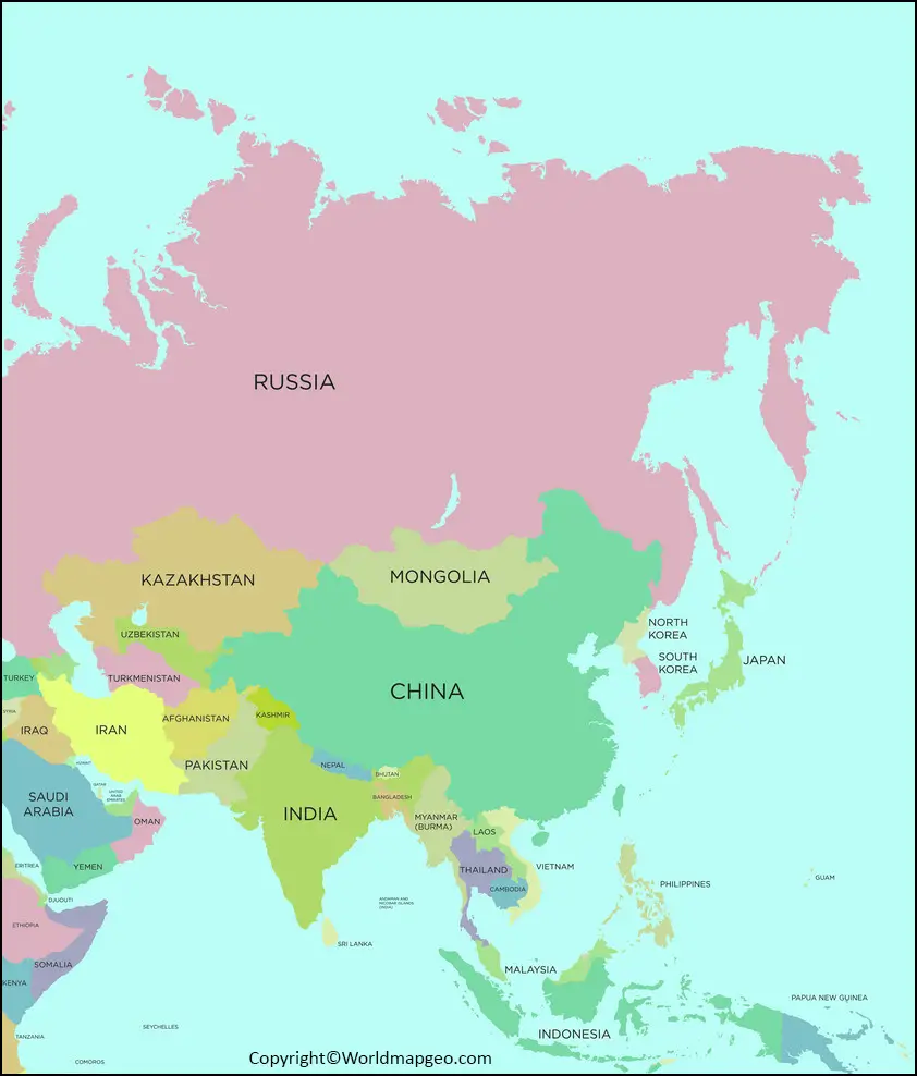 political map south asia