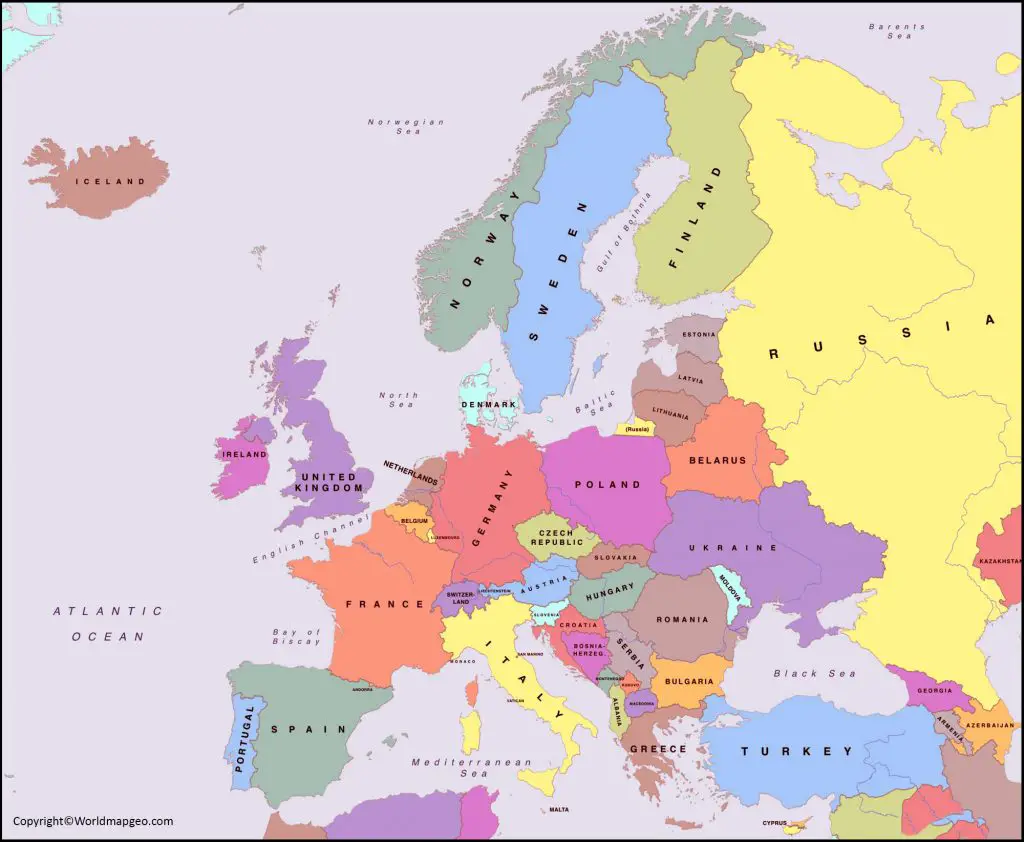 Europe Political Map with Countries [European Political Map]