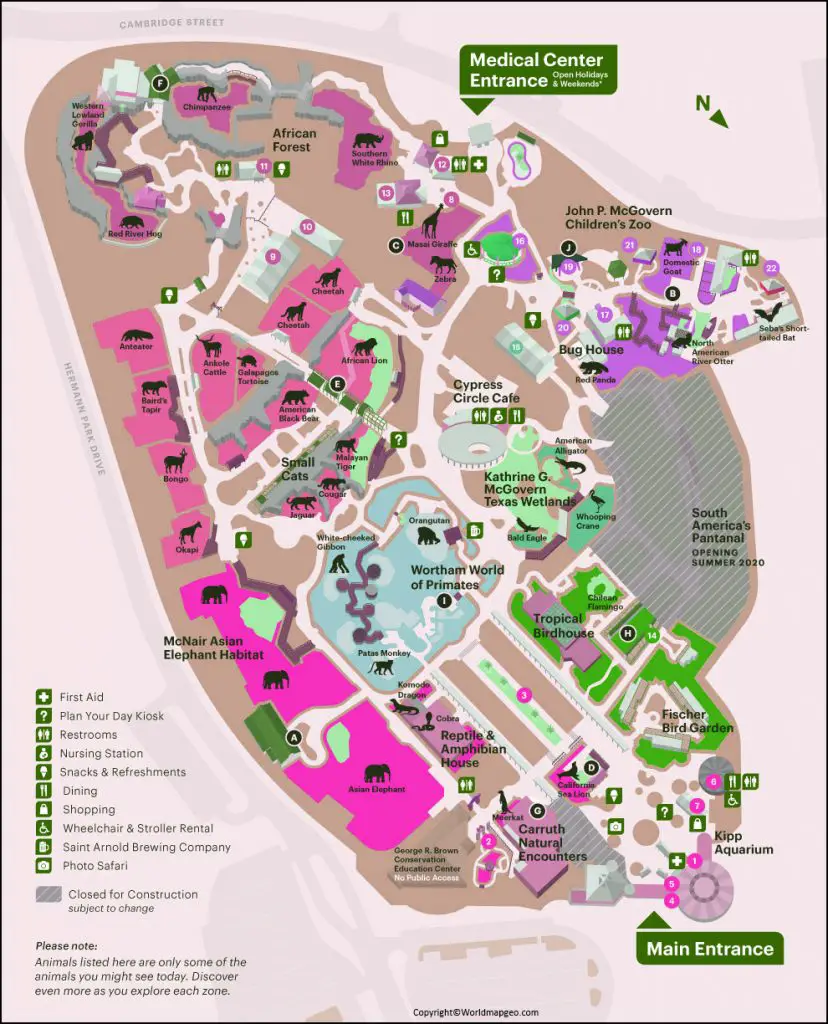 Houston Zoo Map