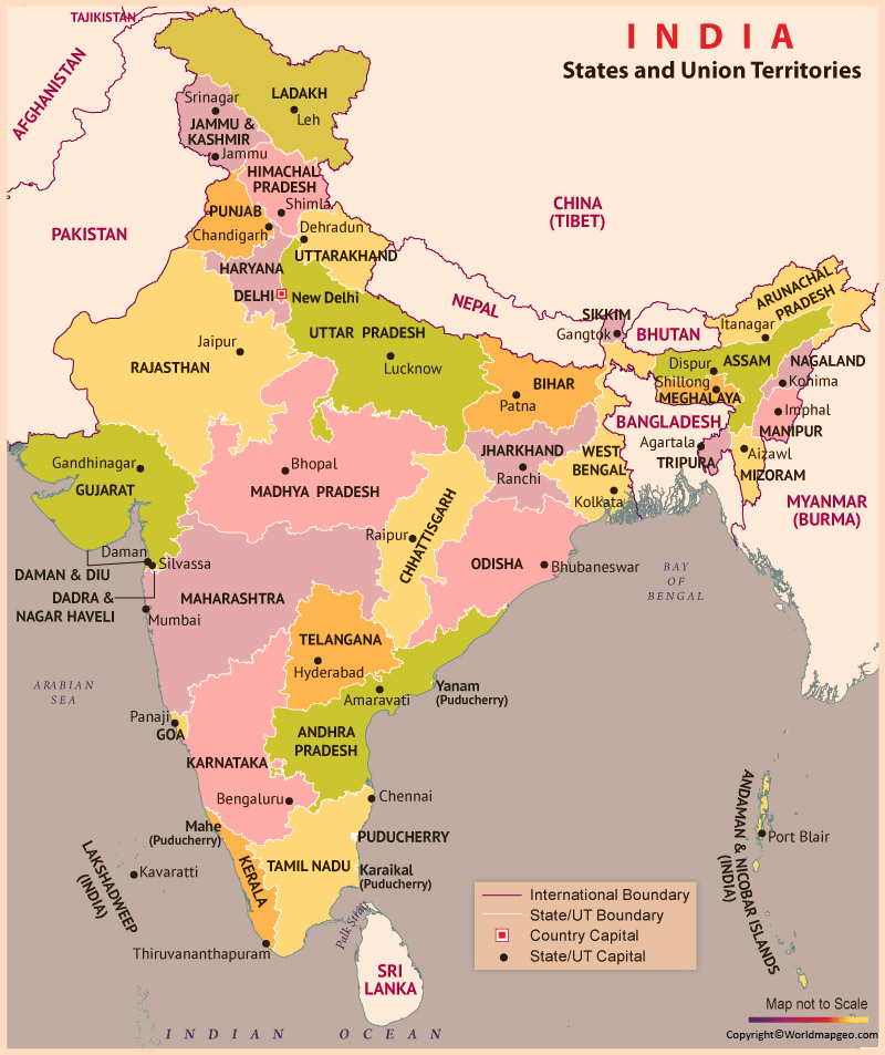 India Political Map Detailed
