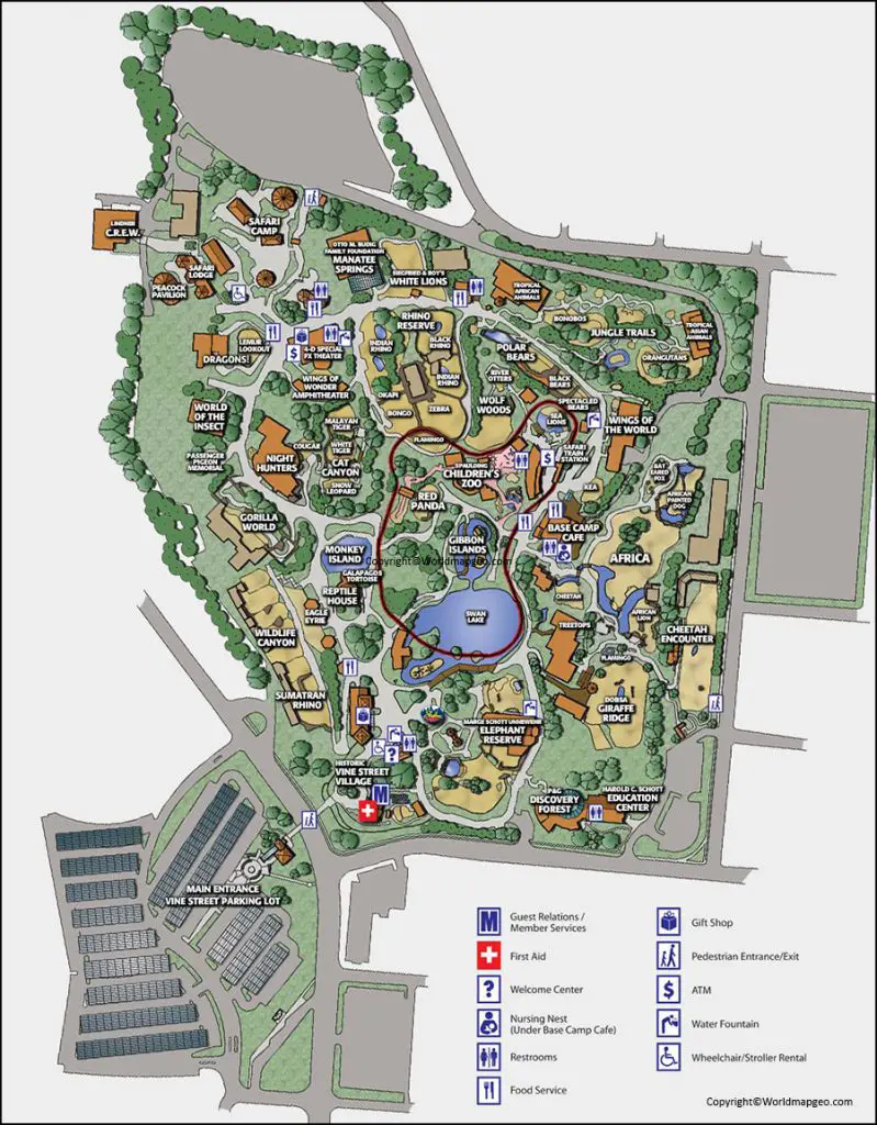 Map of Cincinnati Zoo