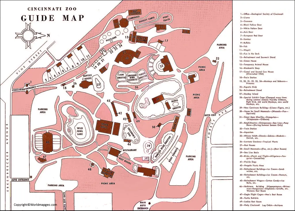 Cincinnati Zoo Festival of Lights Map