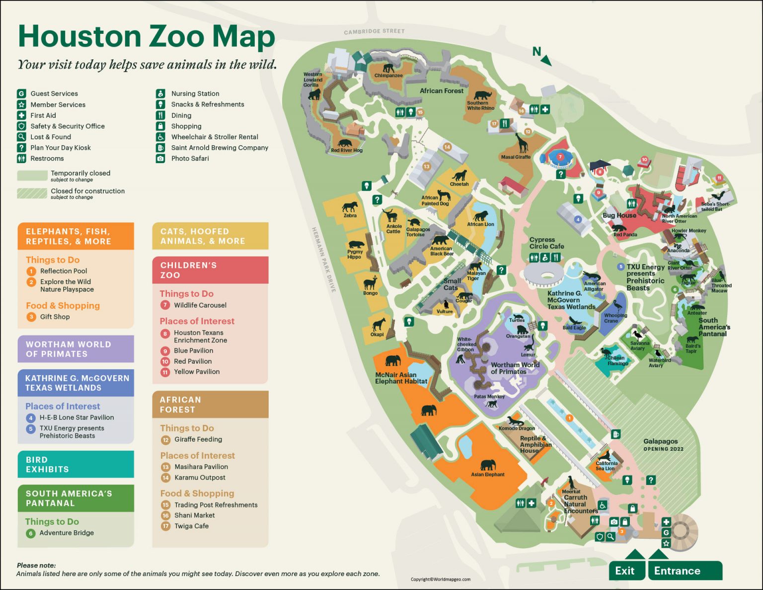 houston zoo train map