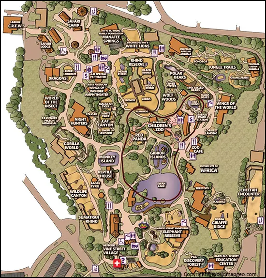 Map Of The Cincinnati Zoo 