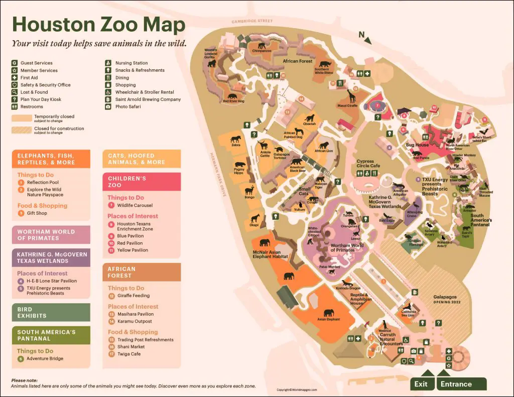 Houston Zoo Map Directions