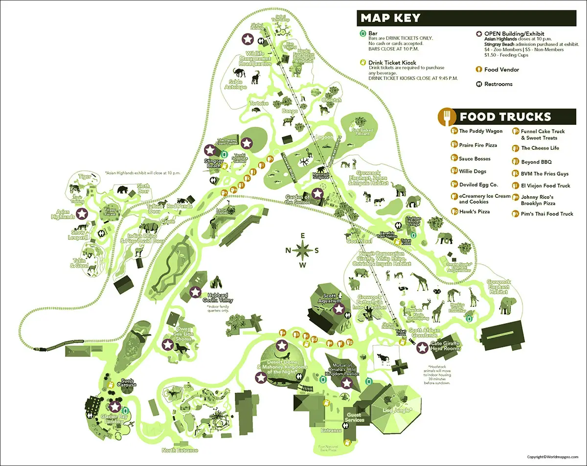 Omaha Zoo Map [Printable Omaha Henry Doorly Zoo Map]