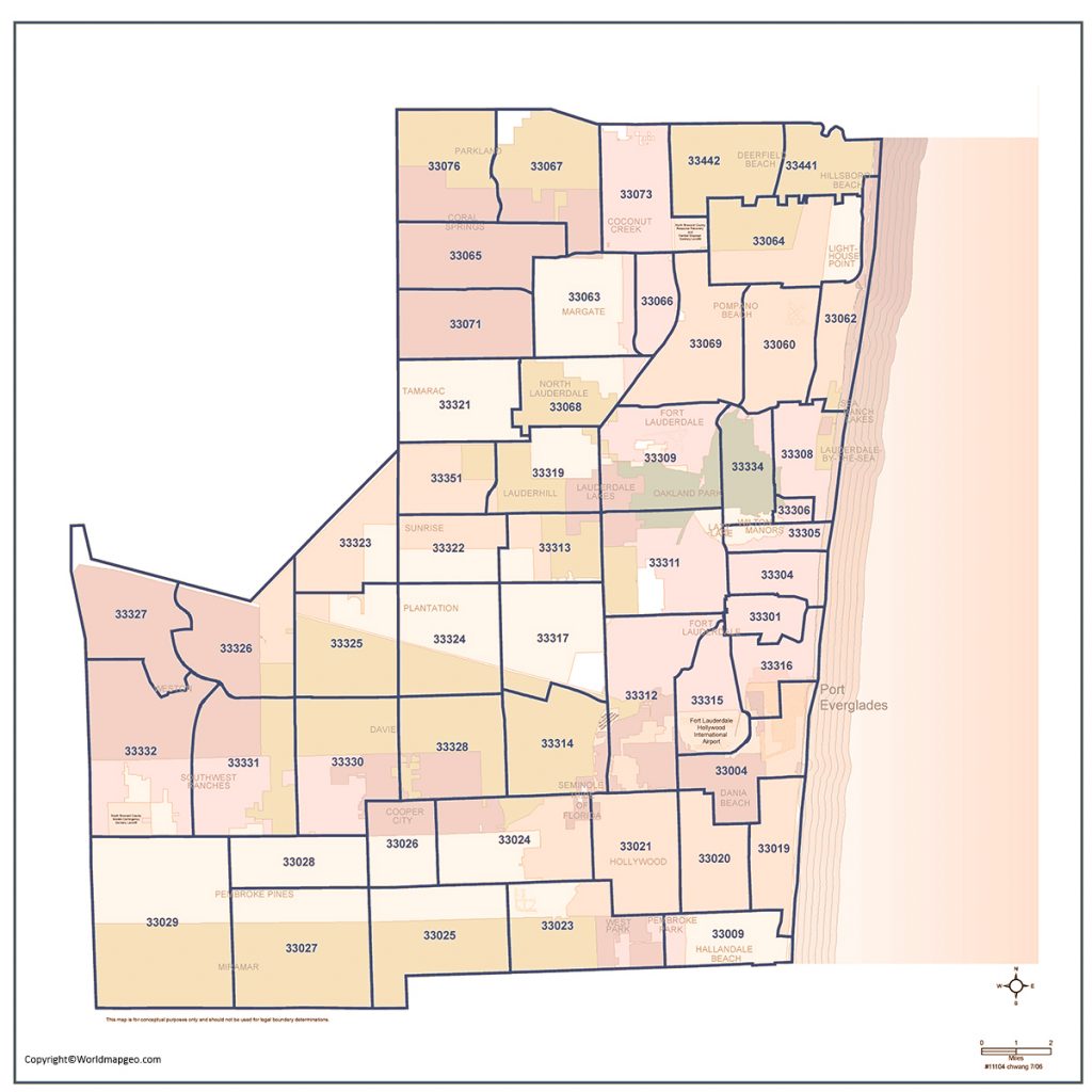 Miami Zip Code Map - Miami by Zip Code Map in Detail