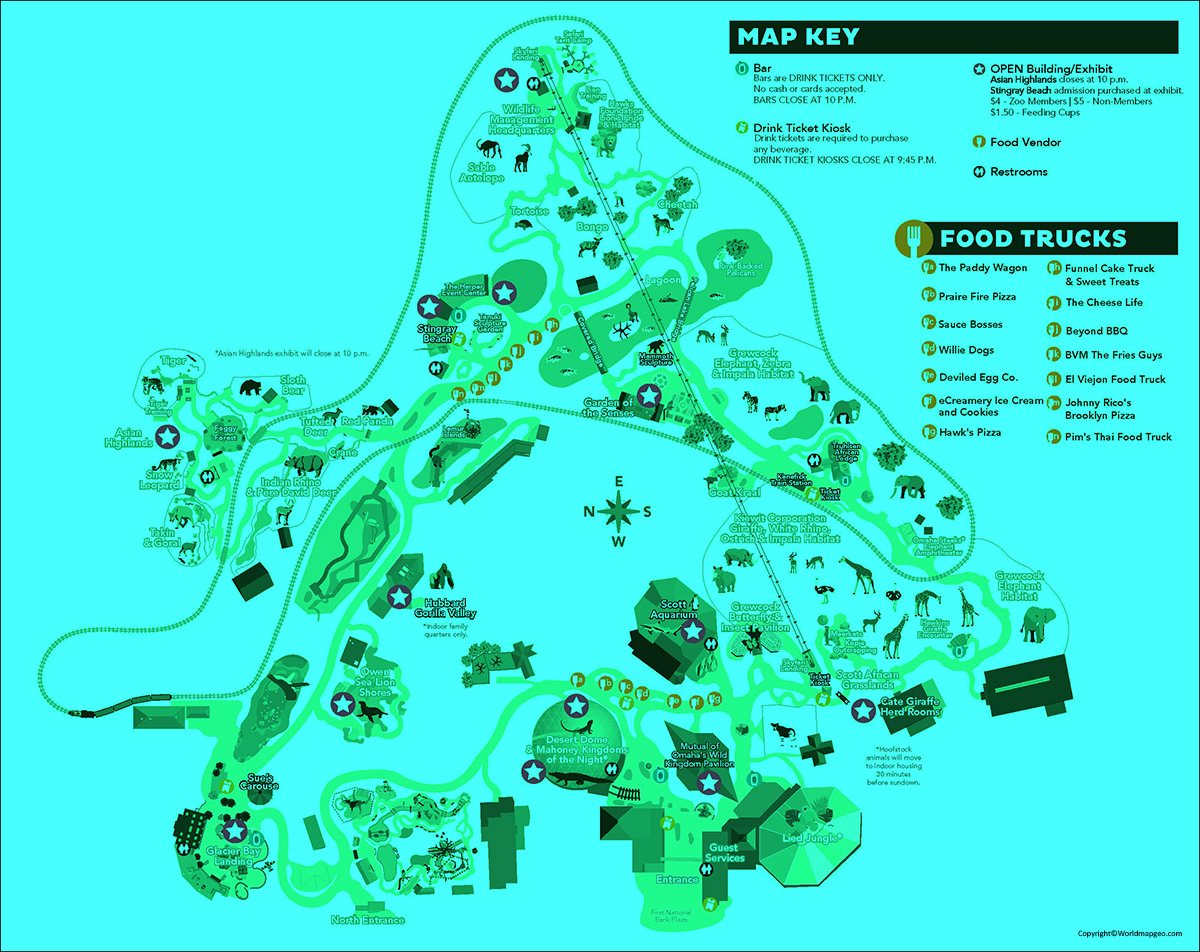 Omaha Zoo Map Printable Omaha Henry Doorly Zoo Map   Omaha Nebraska Zoo Map 