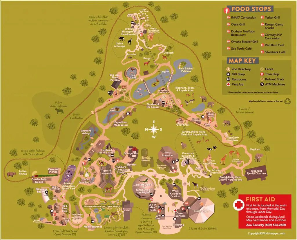 Map of Omaha Zoo
