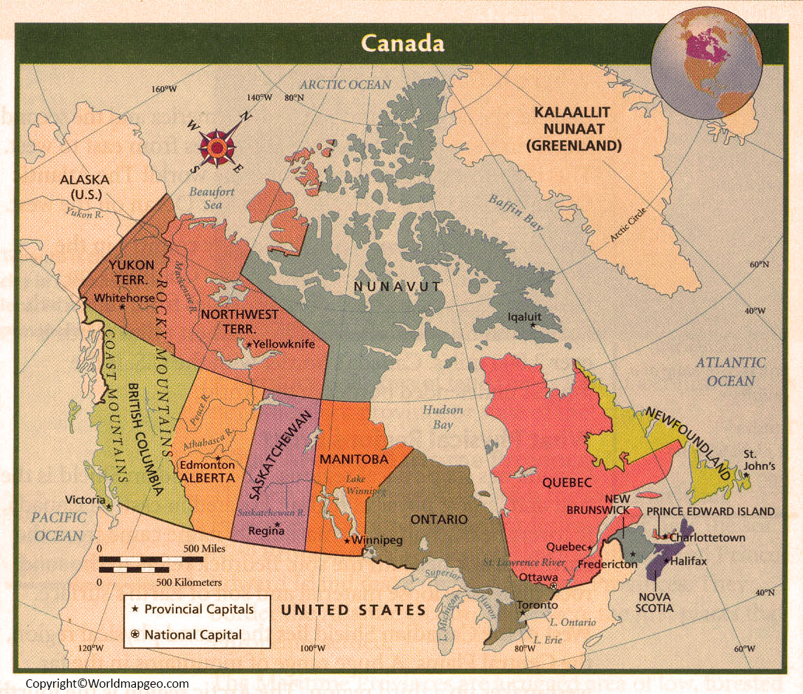 printable political map of canada