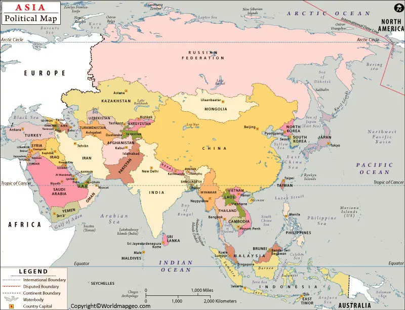 political map south asia