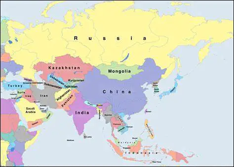 asia political map labeled