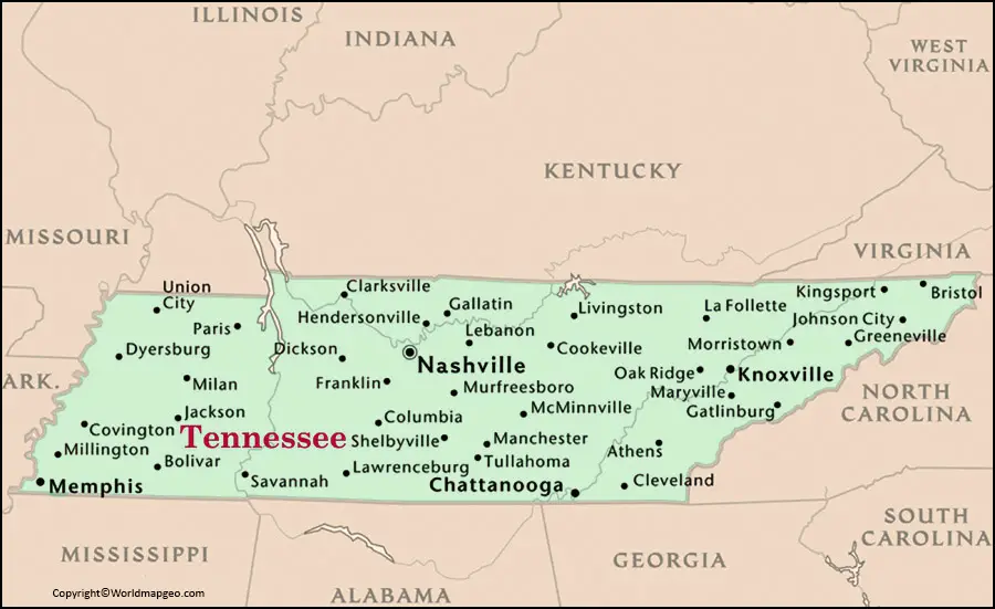Tennessee Political Map